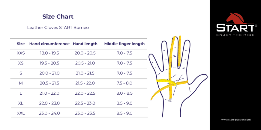 Рукавички шкіряні START Borneo для верхової їзди 11410002-3 фото
